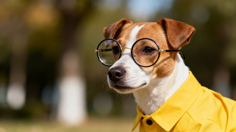 戴眼镜的狗狗图片