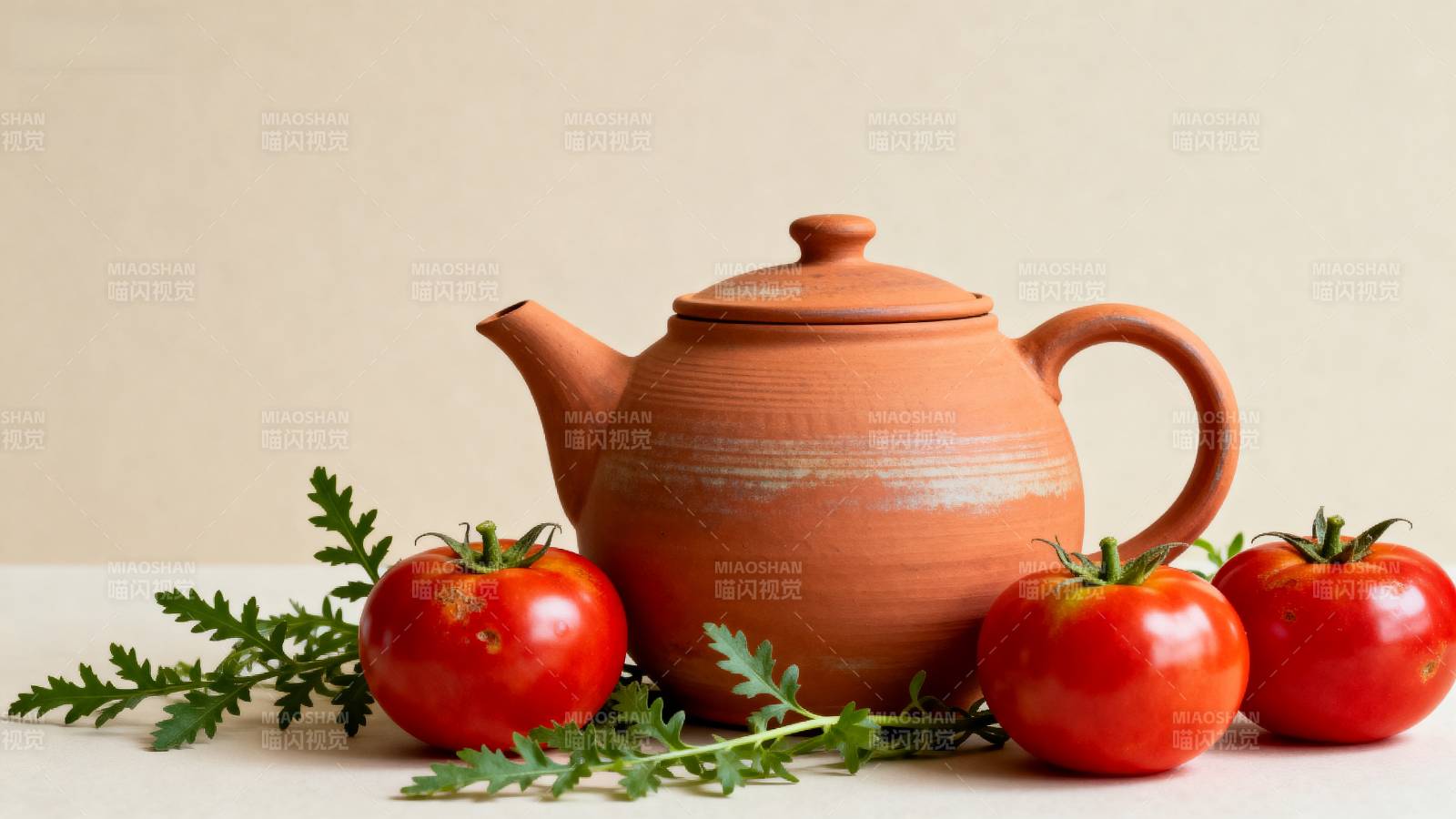 陶壶伴番茄静物图片