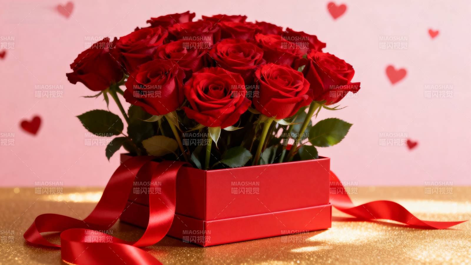 红玫瑰礼盒图片