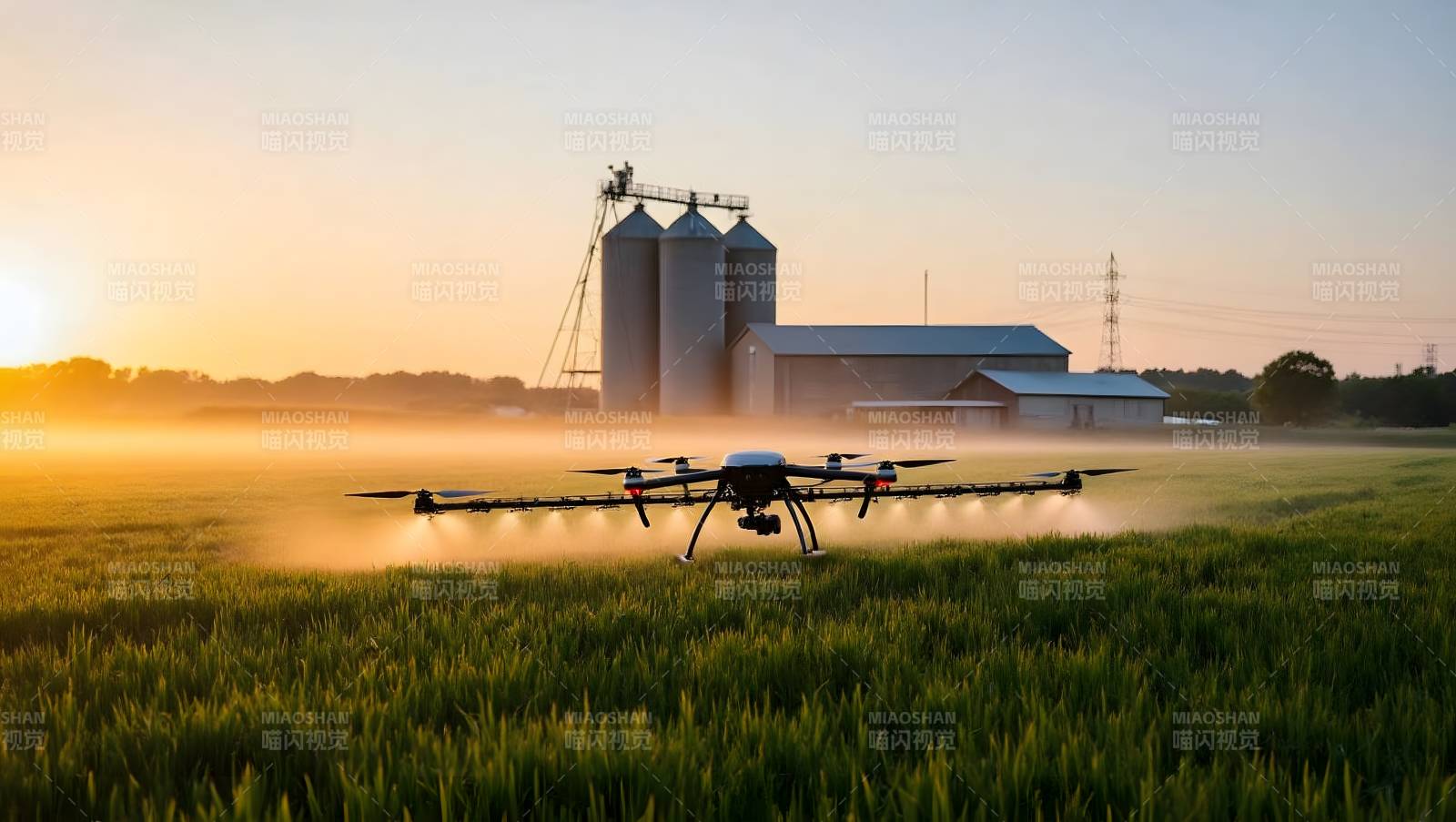 无人机农田作业图片