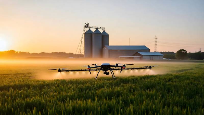 无人机农田作业图片