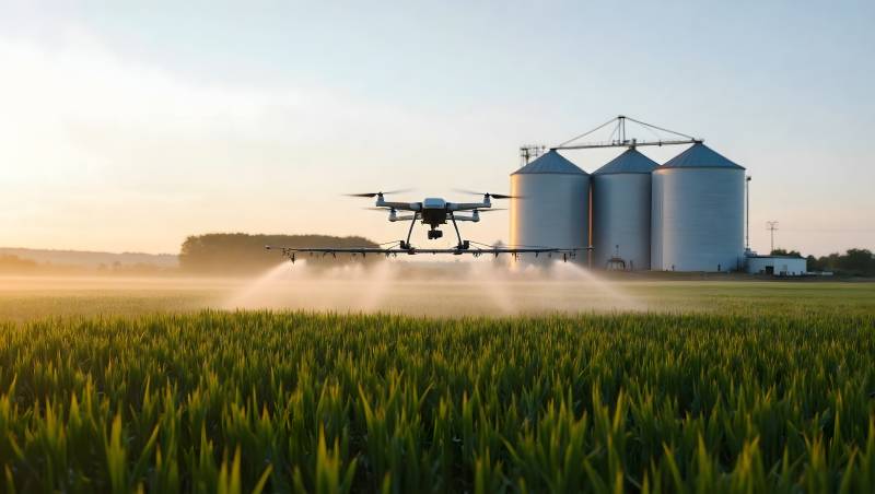 无人机农田喷洒图片