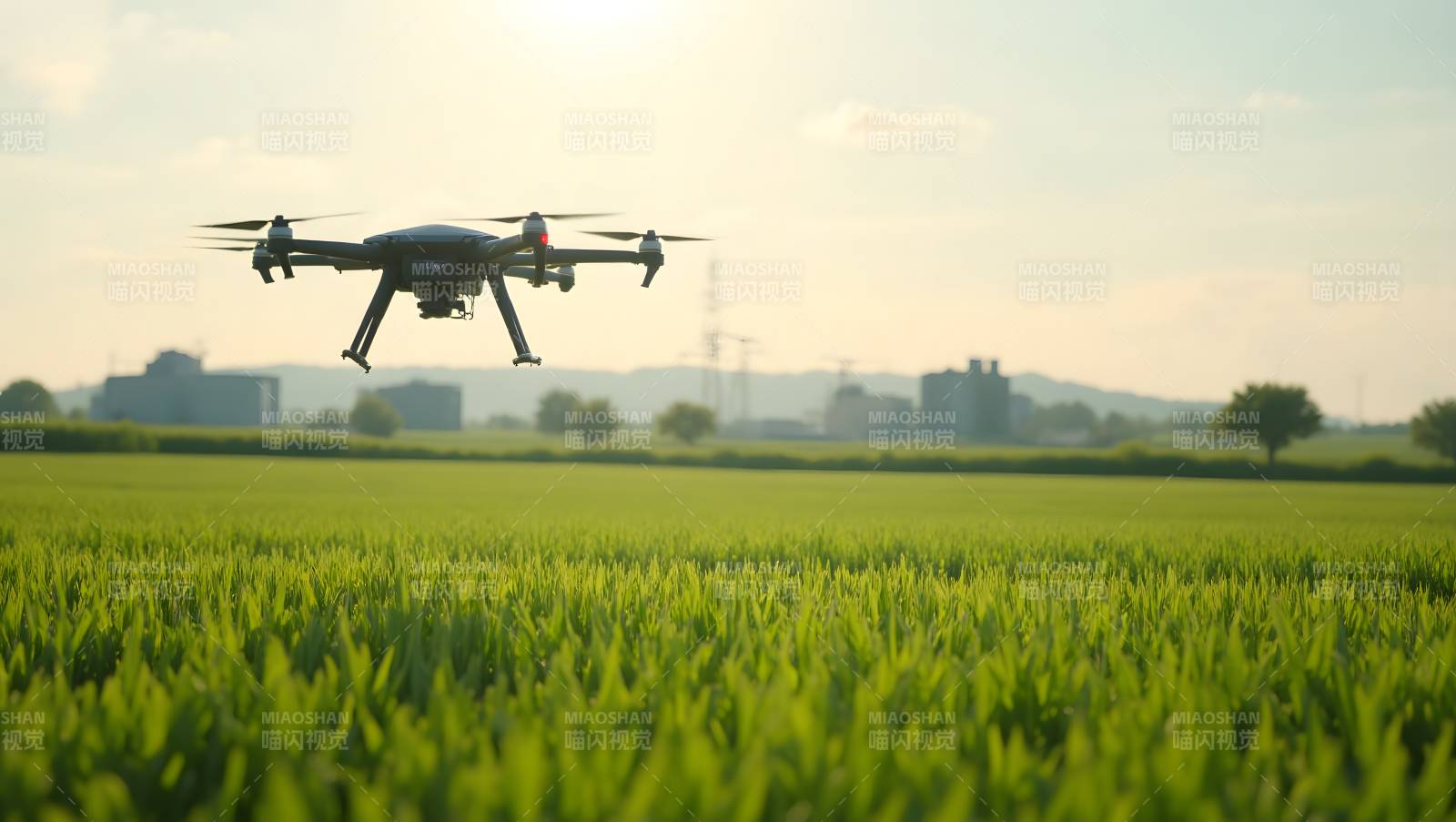 无人机飞越绿野图片