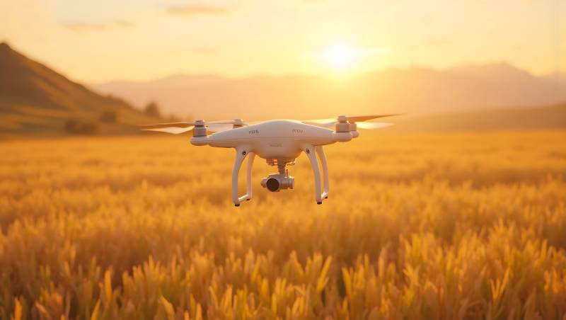 无人机飞越金田图片