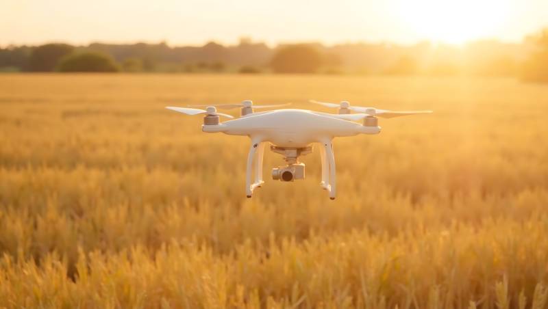 无人机飞越金田图片