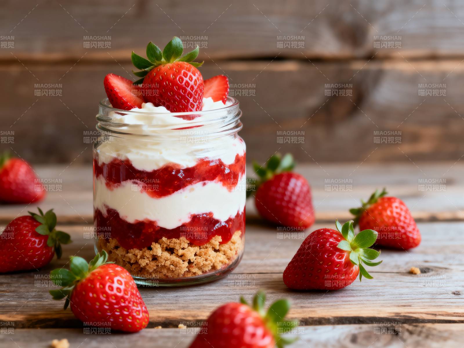 草莓奶油杯图片