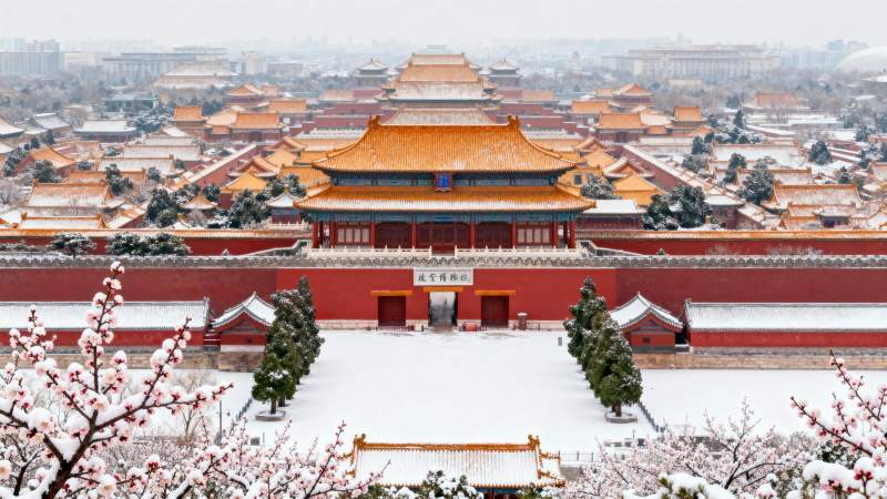雪后故宫美景图片
