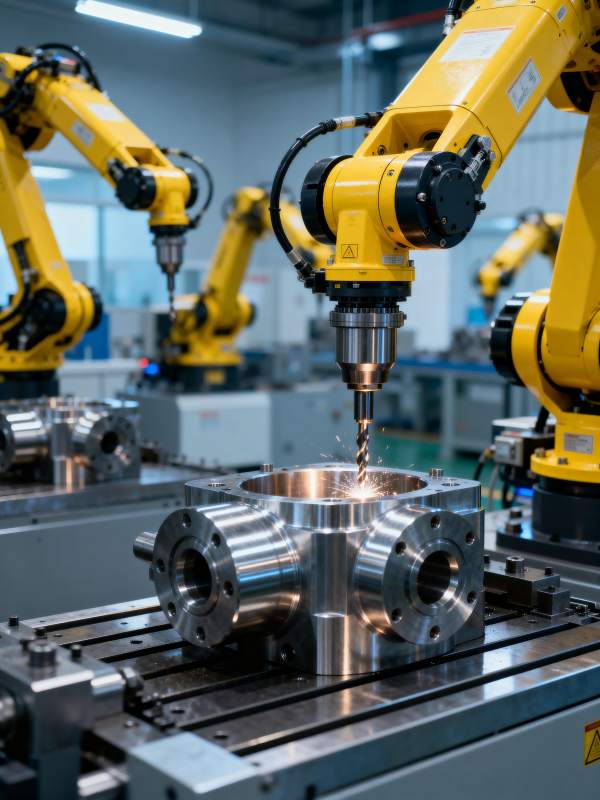 智能机械臂加工金属图片