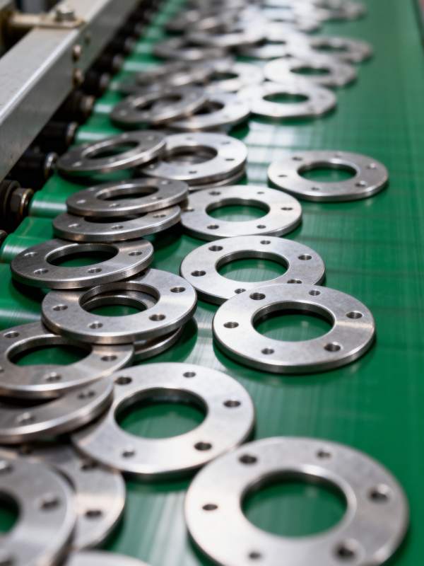金属法兰生产流水线图片