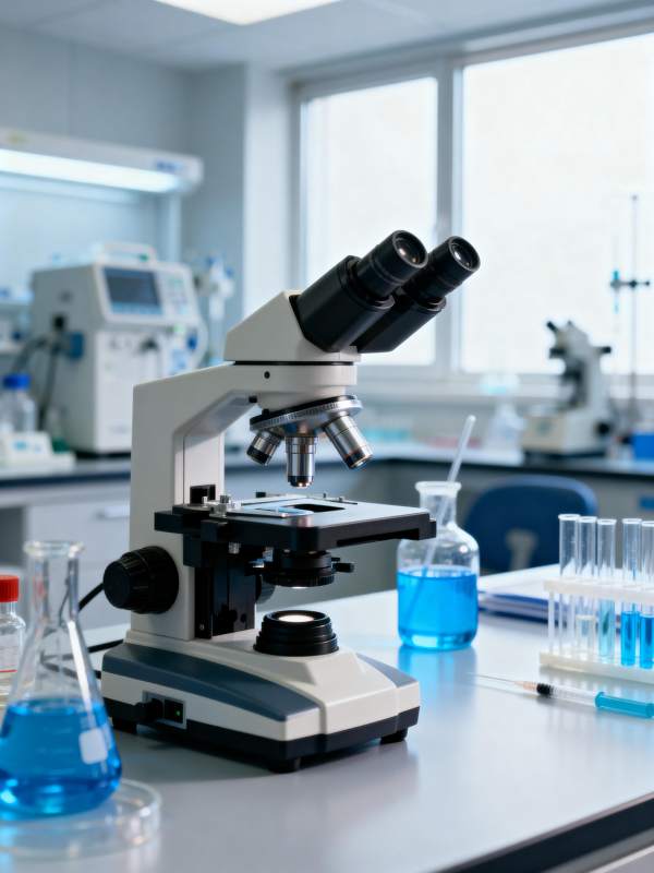 实验室显微镜特写图片