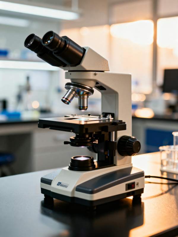 实验室显微镜特写图片