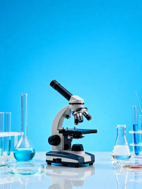 实验室显微镜特写图片