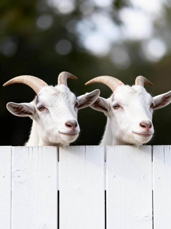 双羊探头笑图片