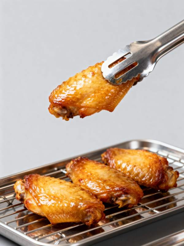 烤鸡翅特写图片