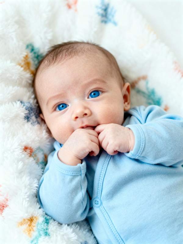 蓝眼宝宝萌态可掬图片