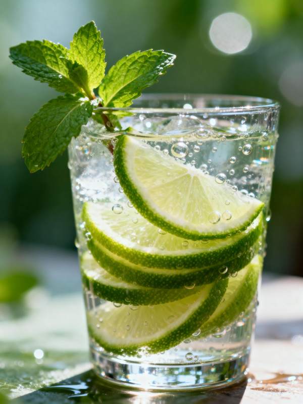 清新柠檬薄荷水图片