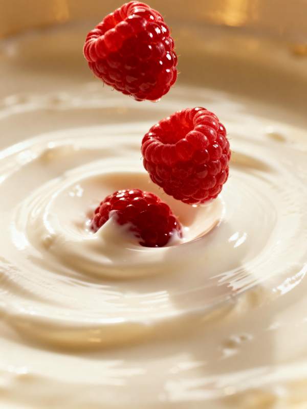 覆盆子落酸奶图片