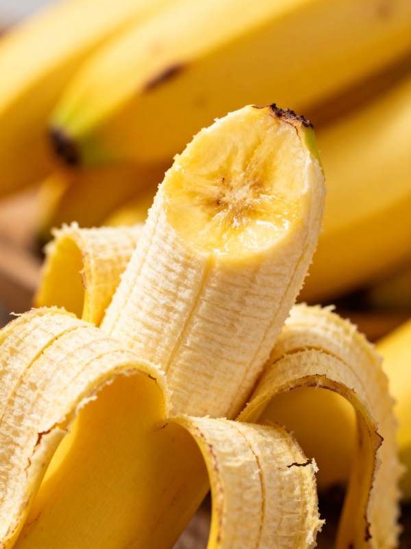 新鲜剥开的香蕉图片