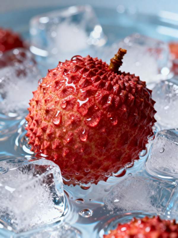 冰镇荔枝鲜红诱人图片