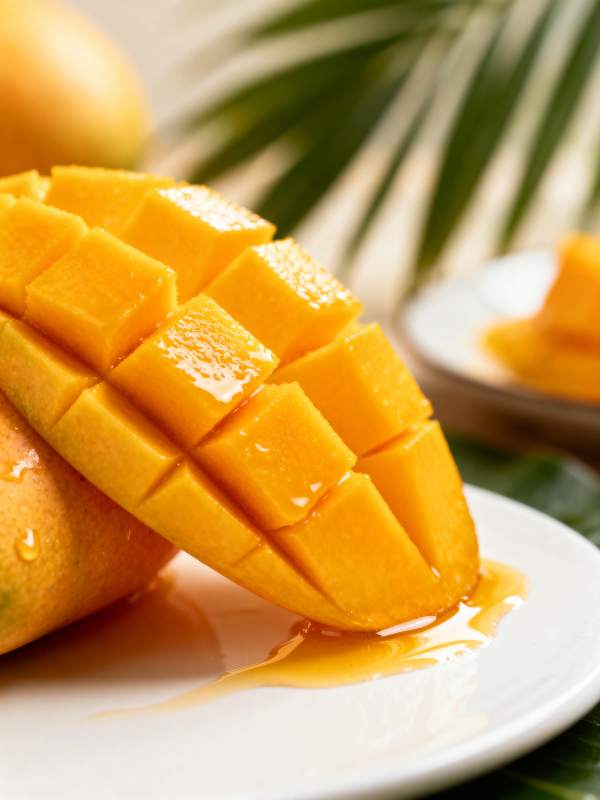 芒果切块 汁水四溢图片