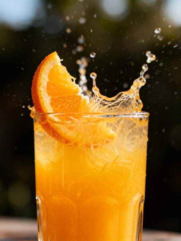 橙汁飞溅瞬间图片