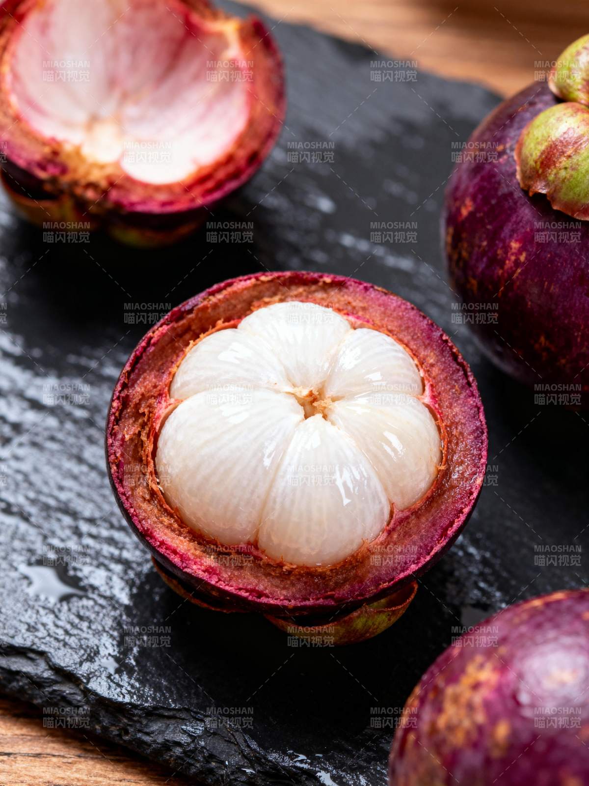 山竹果肉特写图片