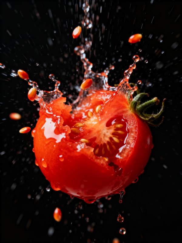 番茄爆裂瞬间图片