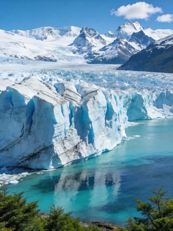 冰川湖畔风光图片