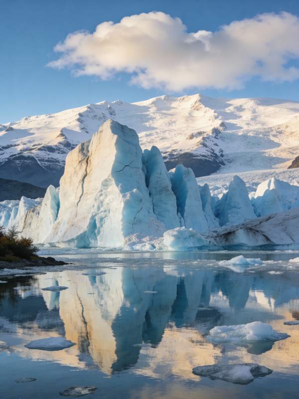 冰川倒影 雪山静谧图片