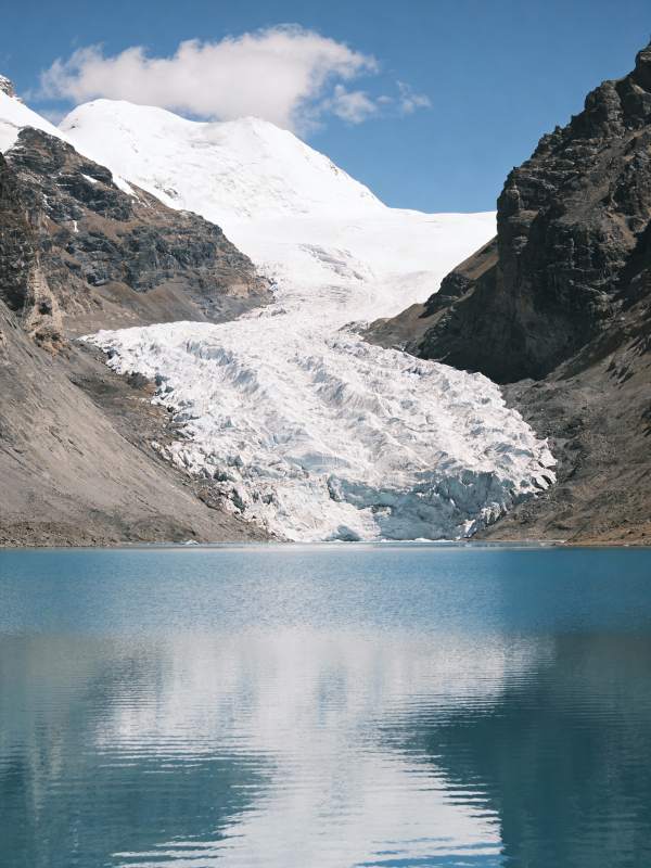 雪山倒映湖中图片