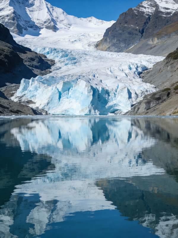 冰川倒影湖图片