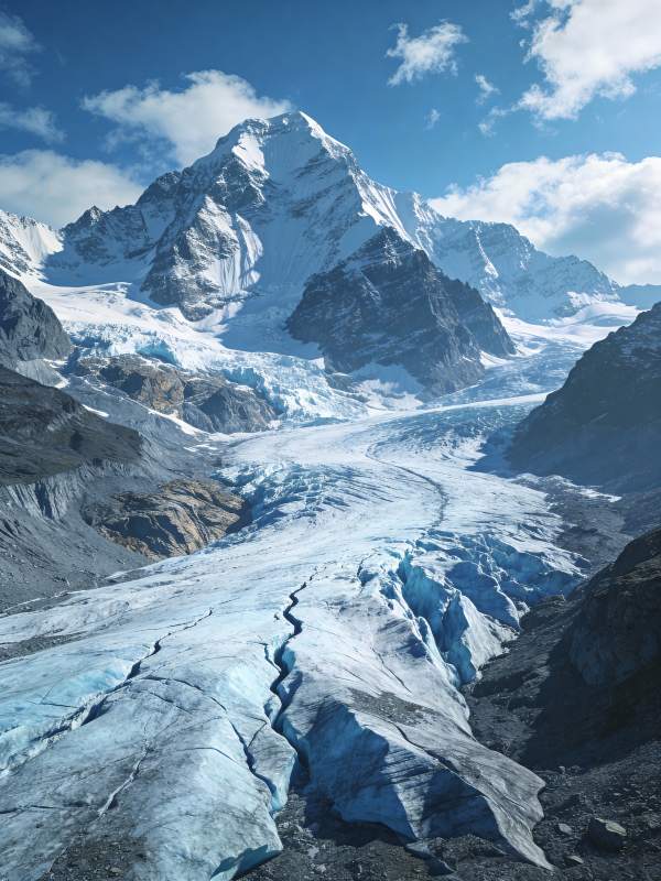 雪山冰川壮丽景色图片