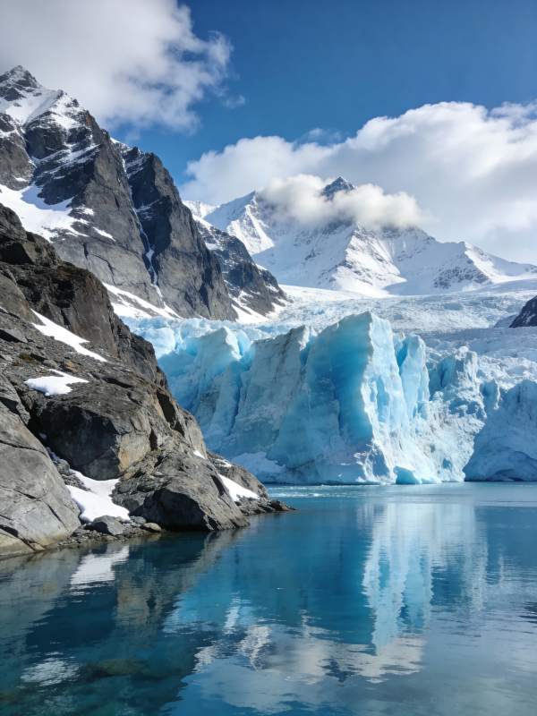 冰川湖畔美景图片