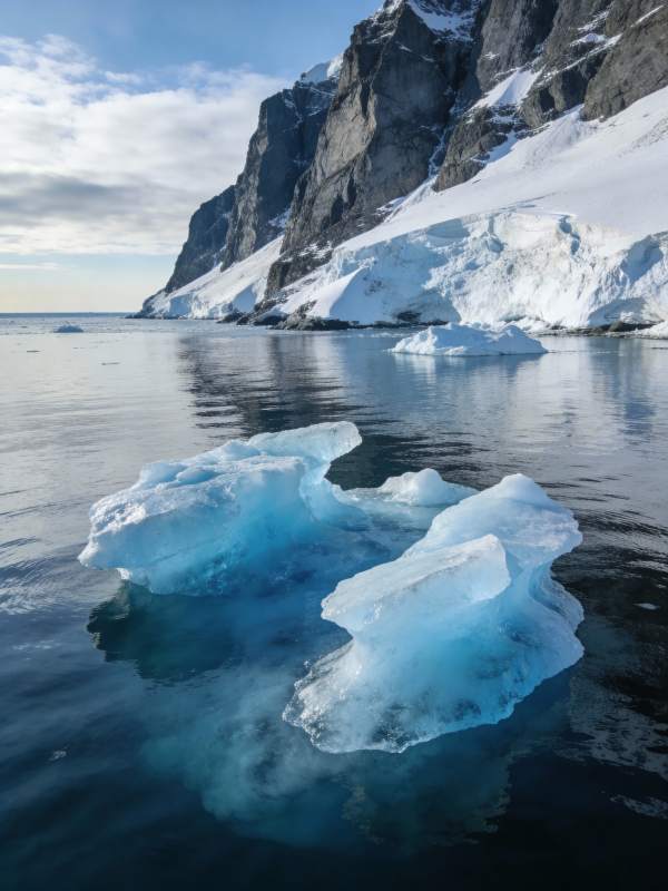 冰山映水 雪山巍峨图片