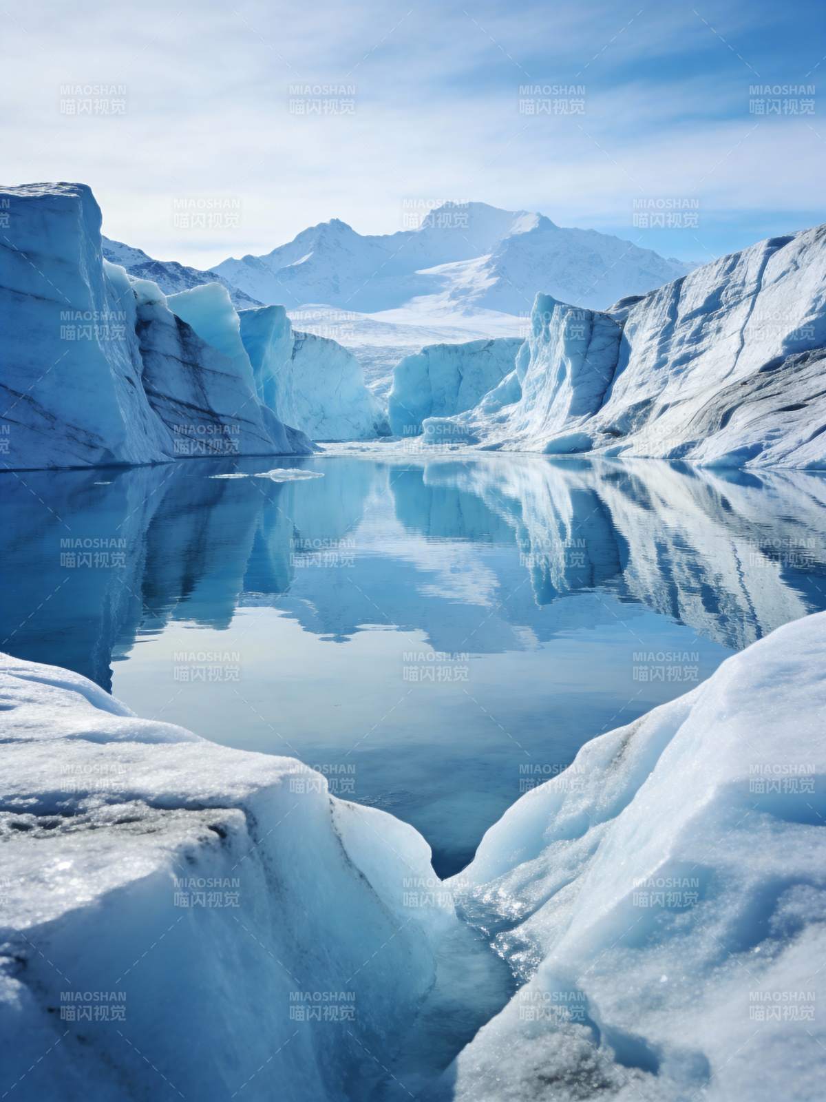 冰川镜湖图片