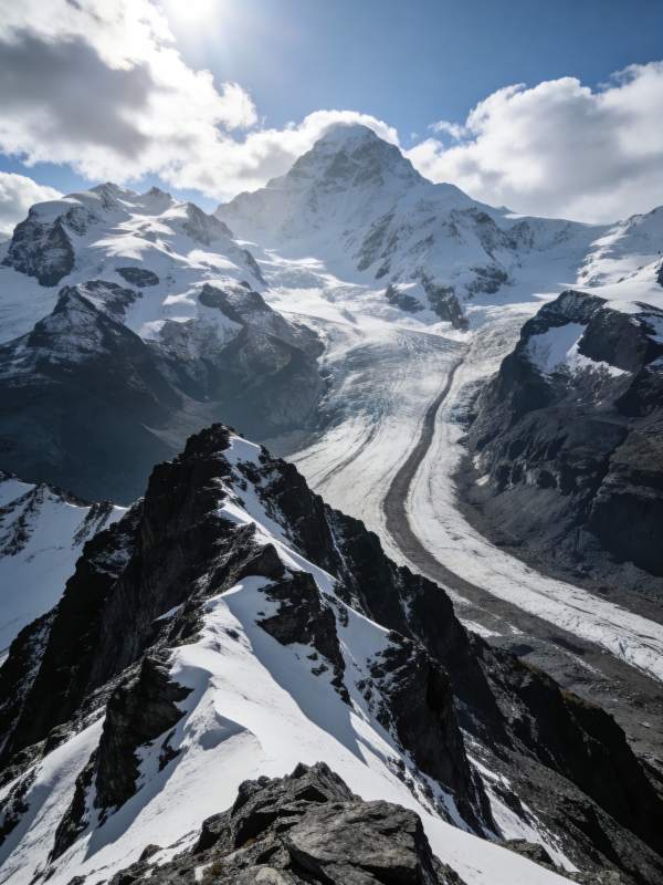 雪山冰川壮丽景色图片