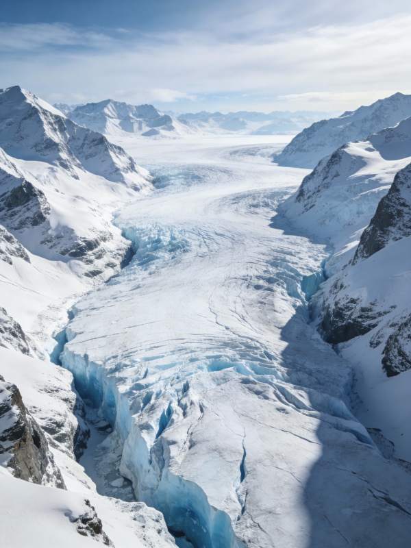 冰川峡谷雪峰图片