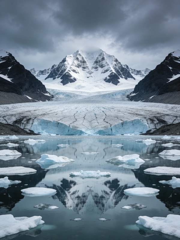 冰川倒影 雪山静谧图片