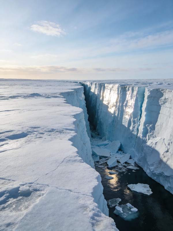 冰川裂隙深邃壮观图片