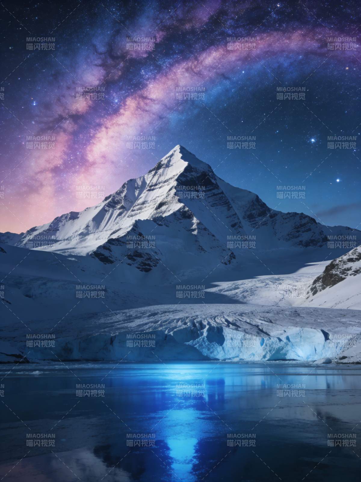 星河映雪峰图片