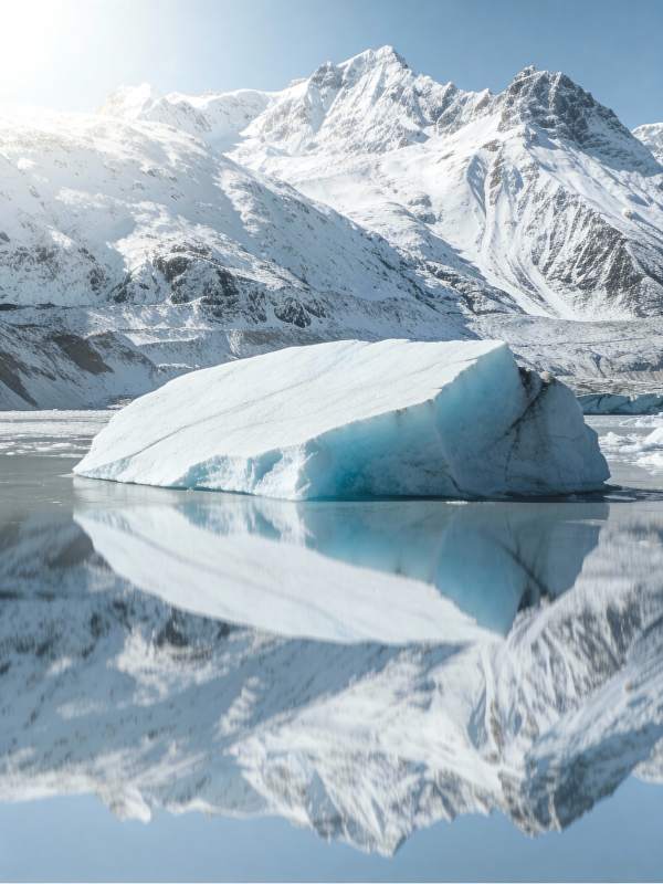 冰山倒影雪山图片