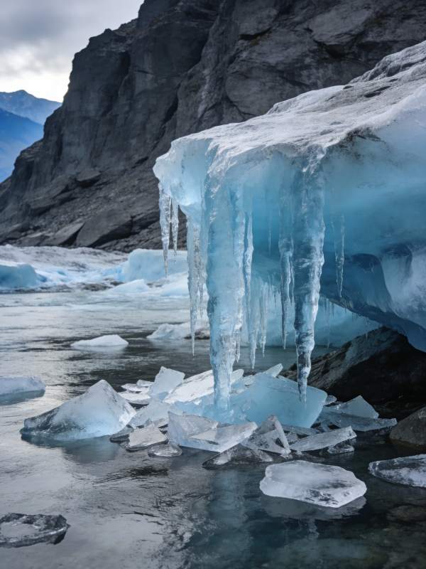 冰川垂挂 晶莹剔透图片
