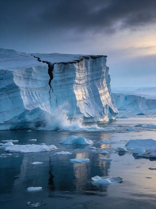 冰川裂隙 水波荡漾图片
