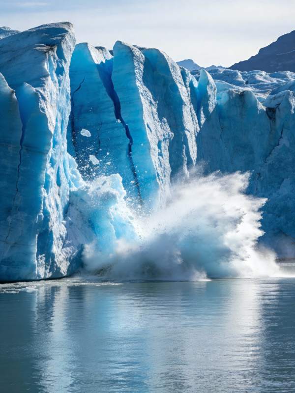 冰川崩裂瞬间图片