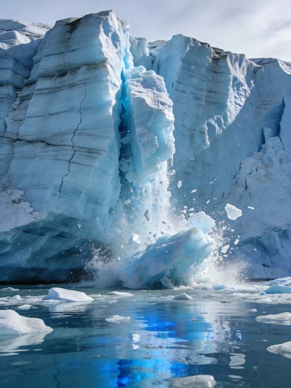 冰川崩裂瞬间图片