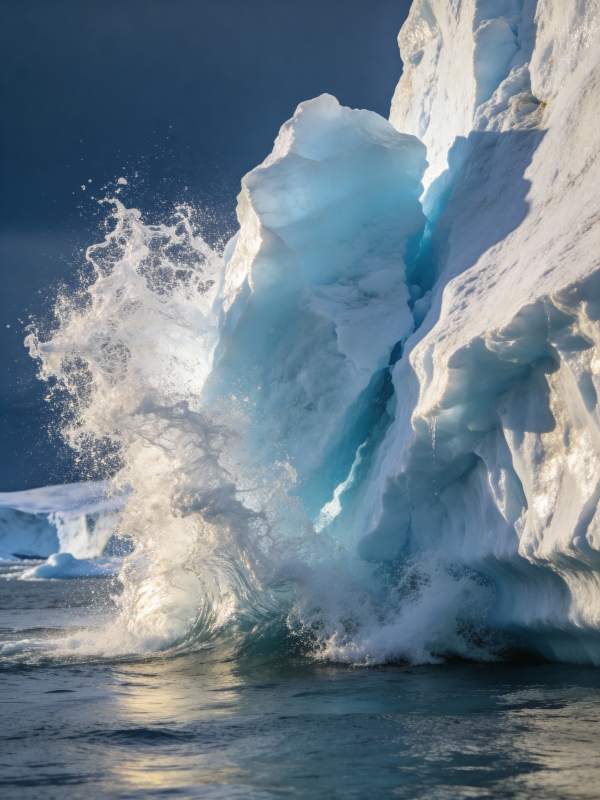 冰川崩裂瞬间图片