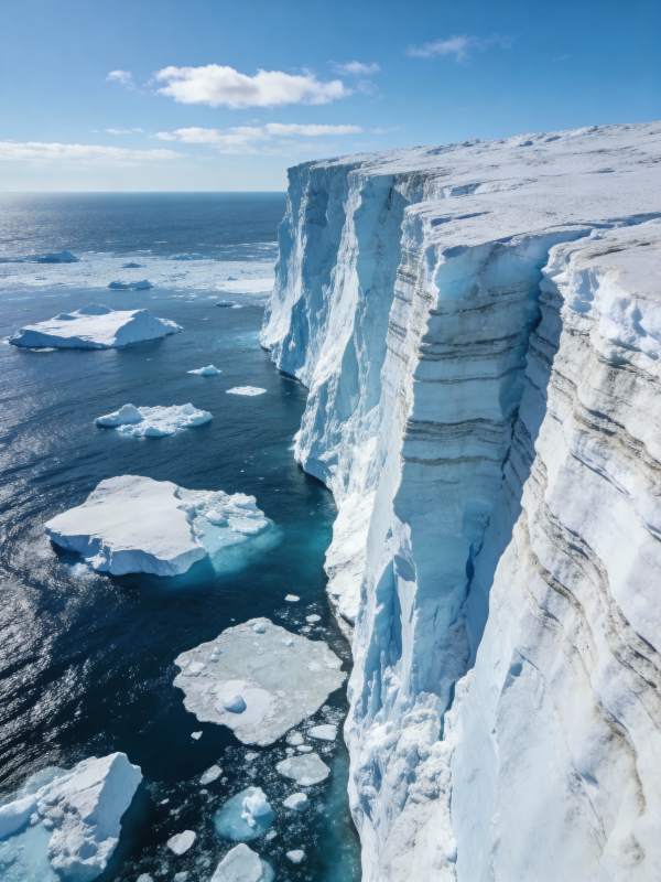 冰崖峭壁 海天一色图片