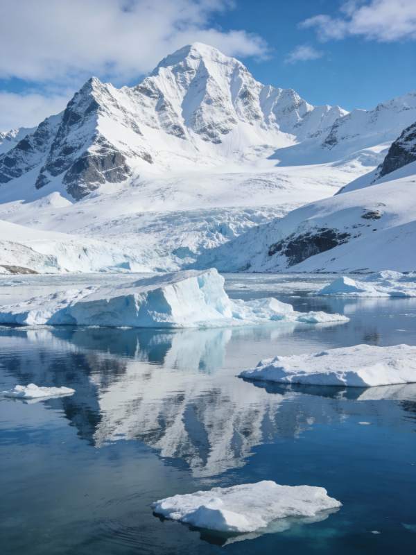 雪山倒影湖中图片
