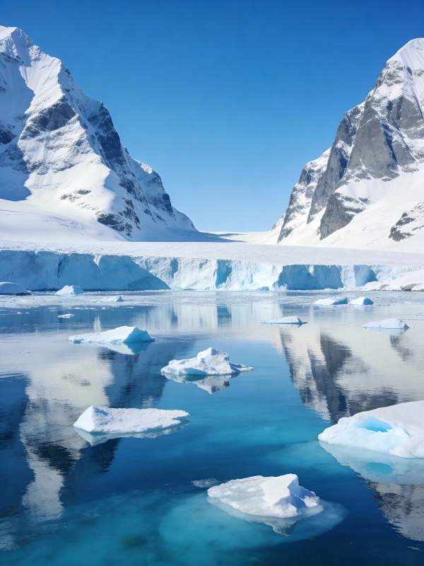 冰川湖畔静谧景图片