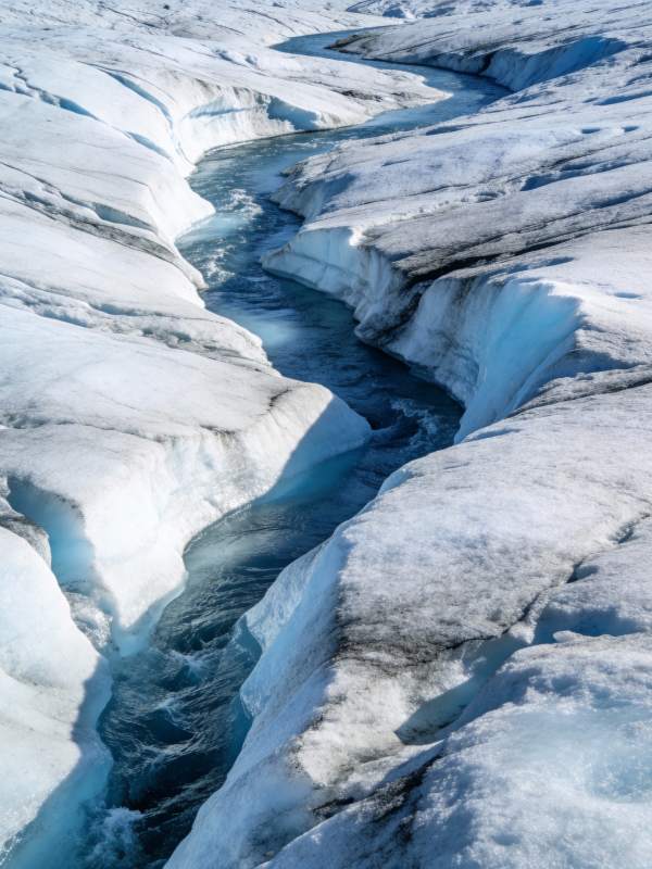 冰川裂隙流水图片